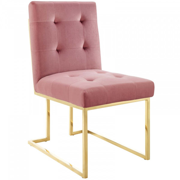 Privy Gold Stainless Steel Performance Velvet Dining Chair by Modway
