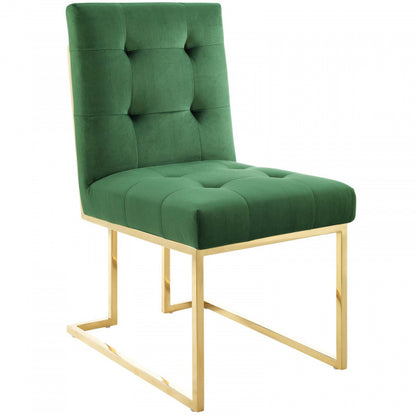Privy Gold Stainless Steel Performance Velvet Dining Chair by Modway