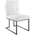 Privy Black Stainless Steel Upholstered Fabric Dining Chair | Polyester by Modway