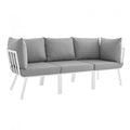 Riverside 3 Piece Outdoor Patio Aluminum Sectional Sofa Set by Modway