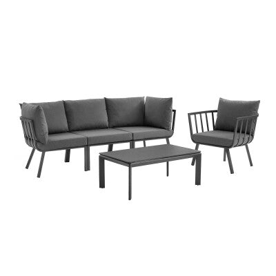 Riverside 5 Piece Outdoor Patio Aluminum Set by Modway