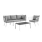Riverside 5 Piece Outdoor Patio Aluminum Set by Modway