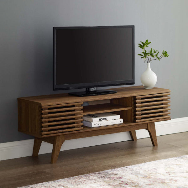 Render 46" Media Console TV Stand Walnut in Brown by Modway