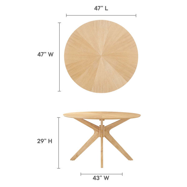 Crossroads 47" Round Wood Dining Table By Modway