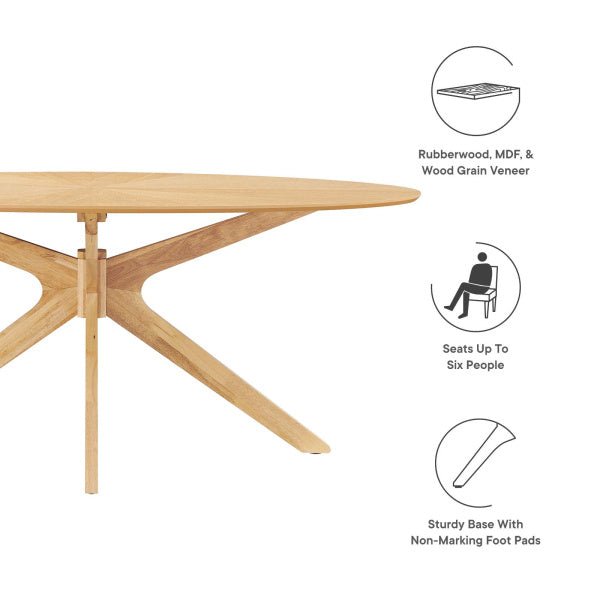 Crossroads 71" Oval Wood Dining Table By Modway