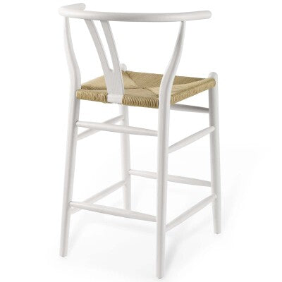 Amish Wood Counter Stool White by Modway