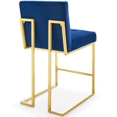 Privy Gold Stainless Steel Performance Velvet Counter Stool by Modway