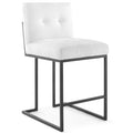 Privy Black Stainless Steel Upholstered Fabric Counter Stool by Modway