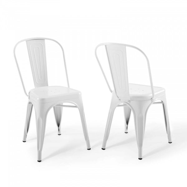 Promenade Bistro Dining Side Chair (Set of 2) Silver by Modway