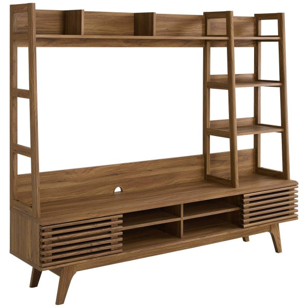 Render TV Stand Entertainment Center Walnut by Modway