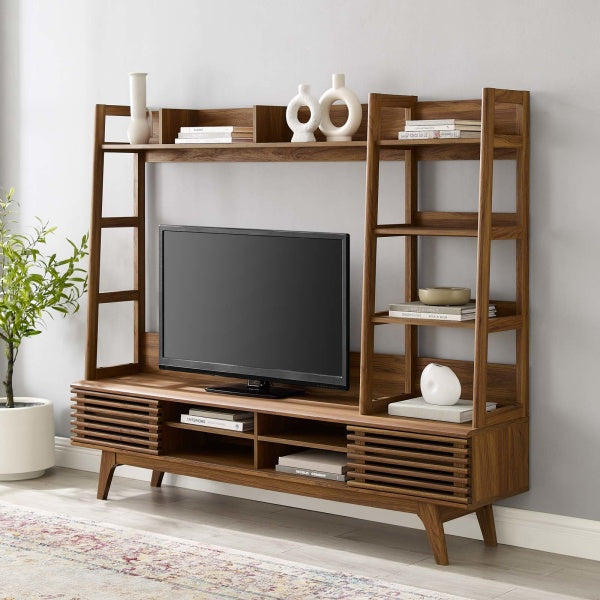 Render TV Stand Entertainment Center Walnut by Modway