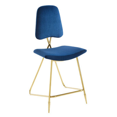 Ponder Performance Velvet Counter Stool | Polyester by Modway