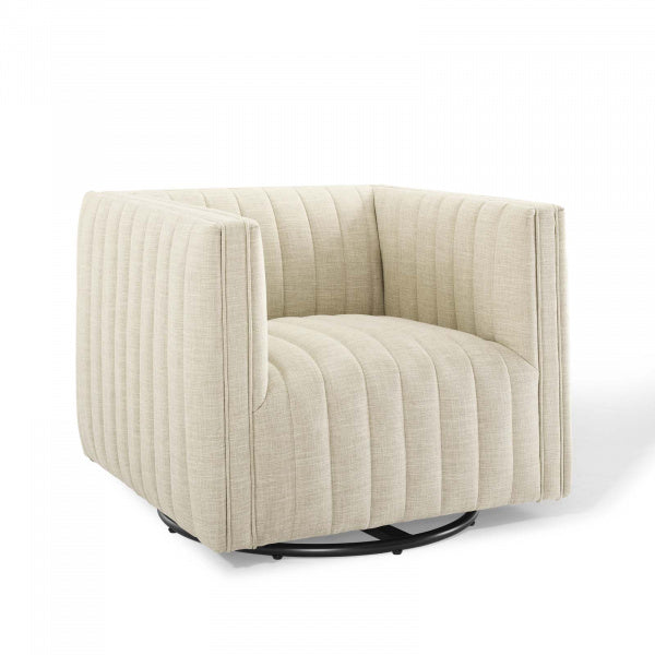 Conjure Tufted Swivel Upholstered Armchair | Polyester by Modway