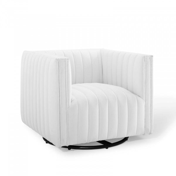 Conjure Tufted Swivel Upholstered Armchair | Polyester by Modway