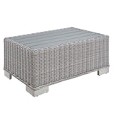 Conway 32" Outdoor Patio Wicker Rattan Coffee Table Light Gray by Modway