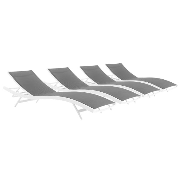 Glimpse Outdoor Patio Mesh Chaise Lounge Set of 4 by Modway