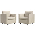 Activate Upholstered Fabric Armchair Set of 2 | Polyester by Modway