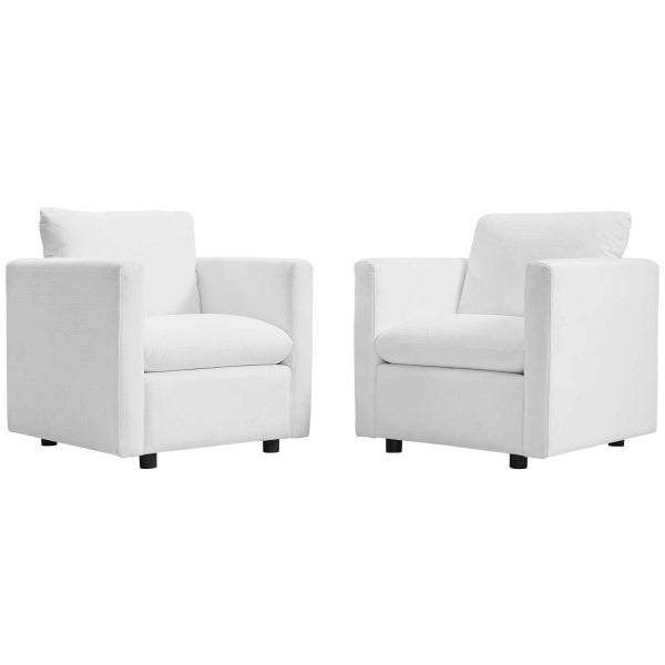 Activate Upholstered Fabric Armchair Set of 2 | Polyester by Modway