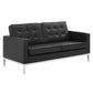 Loft Tufted Upholstered Faux Leather Sofa and Loveseat Set by Modway