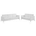 Loft Tufted Upholstered Faux Leather Sofa and Loveseat Set by Modway