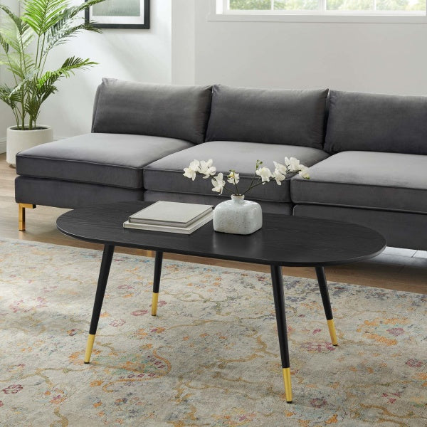 Vigor Oval Coffee Table Black by Modway