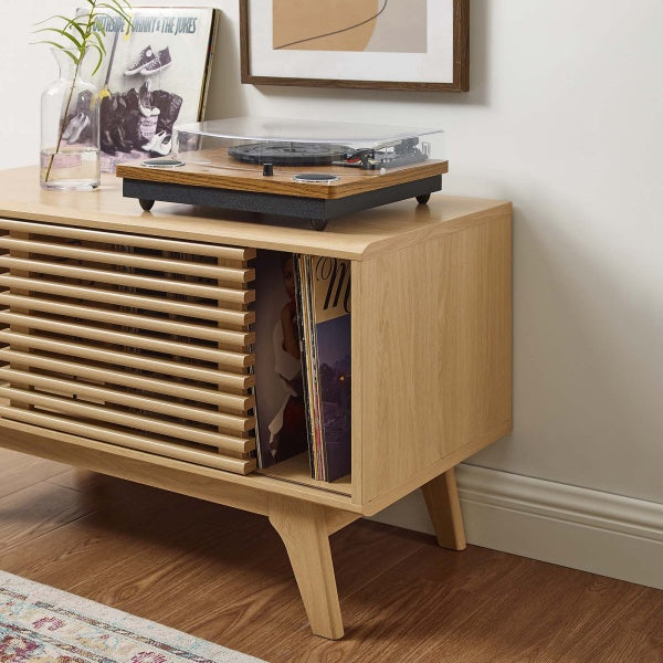 wVinyl Record Display Stand in Oak By Modway