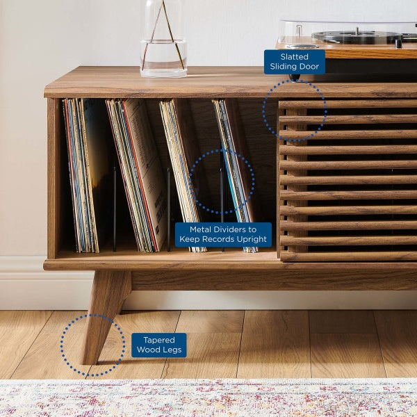 Render Vinyl Record Display Stand Walnut by Modway