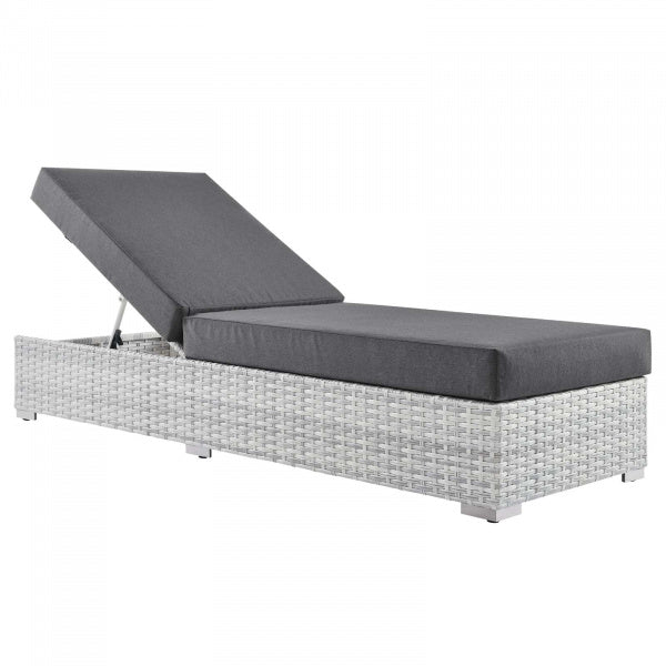 Convene Outdoor Patio Chaise Light Gray White by Modway