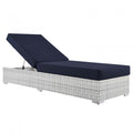 Convene Outdoor Patio Chaise Light Gray White by Modway