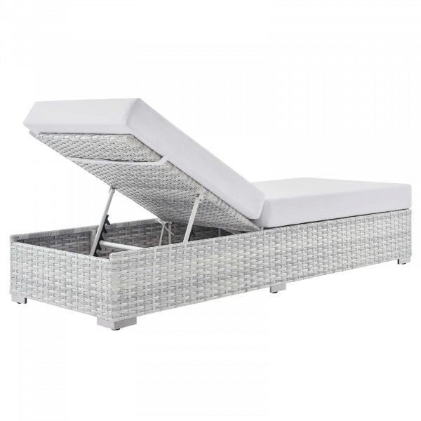 Convene Outdoor Patio Chaise Light Gray White by Modway