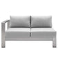 Shore Sunbrella Fabric Outdoor Patio Aluminum 6 Piece Sectional Sofa Set in Silver Gray by Modway