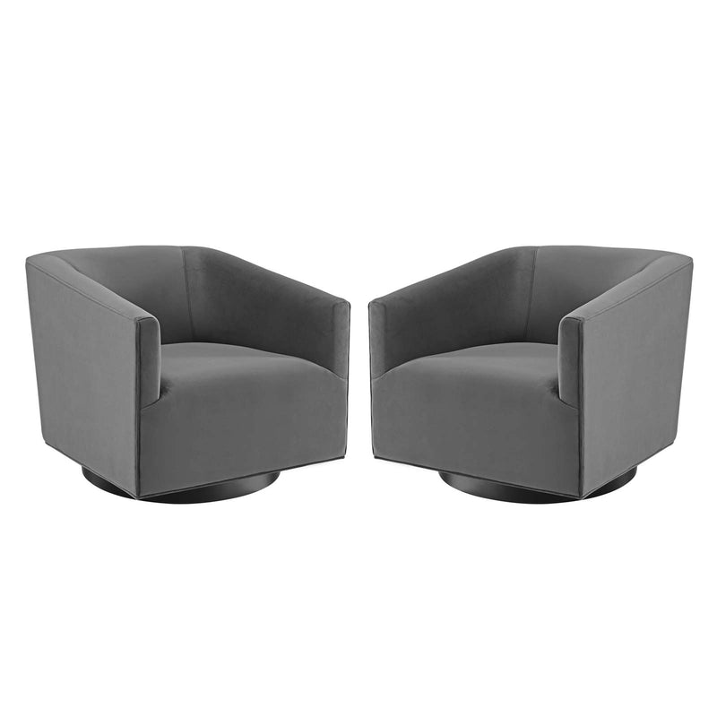 Twist Swivel Chair Performance Velvet Set of 2