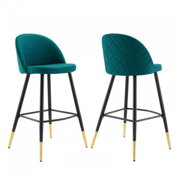 Cordial Fabric Bar Stools - Set of 2 | Polyester by Modway