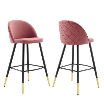 Cordial Performance Velvet Bar Stools - Set of 2 by Modway