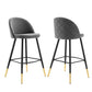 Cordial Performance Velvet Bar Stools - Set of 2 by Modway