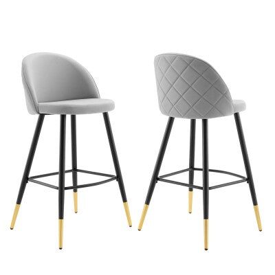 Cordial Performance Velvet Bar Stools - Set of 2 by Modway