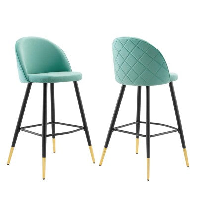 Cordial Performance Velvet Bar Stools - Set of 2 by Modway