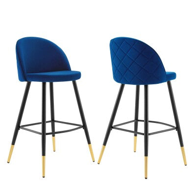 Cordial Performance Velvet Bar Stools - Set of 2 by Modway