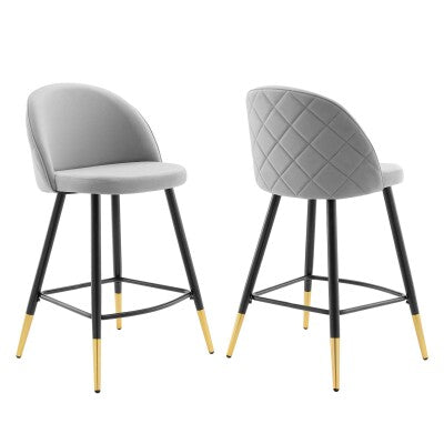 Cordial Performance Velvet Counter Stools Set of 2 by Modway