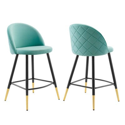 Cordial Performance Velvet Counter Stools Set of 2 by Modway