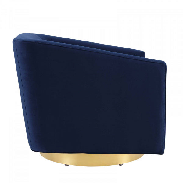 Twist Accent Lounge Performance Velvet Swivel Chair Gold by Modway