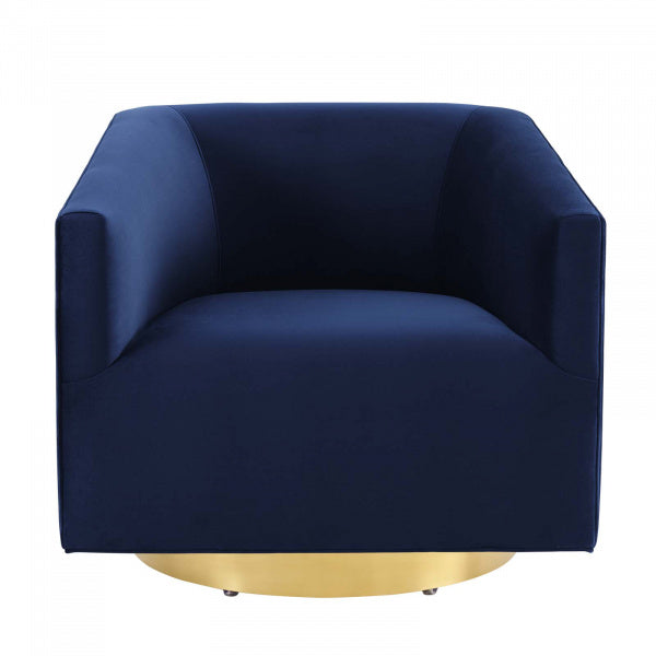 Twist Accent Lounge Performance Velvet Swivel Chair Gold by Modway