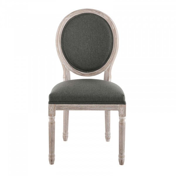Emanate Vintage French Upholstered Fabric Dining Side Chair in Natural Gray by Modway