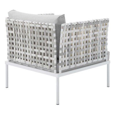 Harmony 3-Piece Sunbrella Basket Weave Outdoor Patio Aluminum Seating Set by Modway