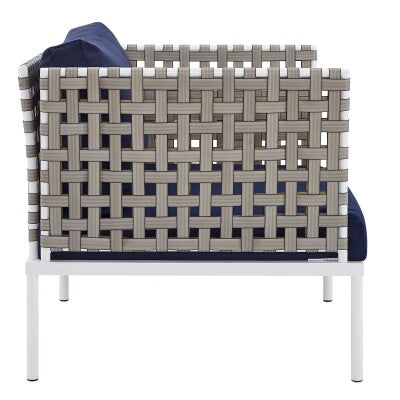 Harmony 3-Piece Sunbrella Basket Weave Outdoor Patio Aluminum Seating Set by Modway