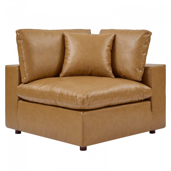 Commix Down Filled Overstuffed Vegan Leather Corner Chair by Modway
