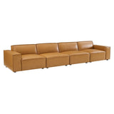 Restore Vegan Leather 4 Piece Sofa in Tan by Modway