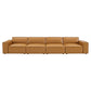 Restore Vegan Leather 4 Piece Sofa in Tan by Modway