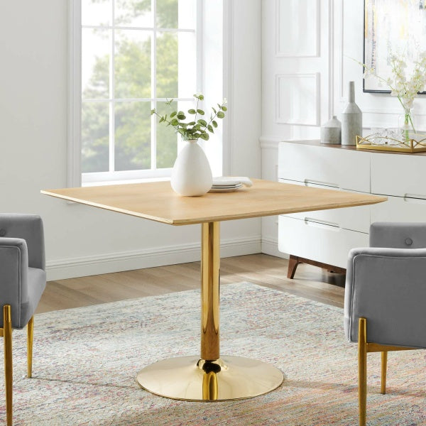 Verne 40" Square Dining Table in Natural By Modway