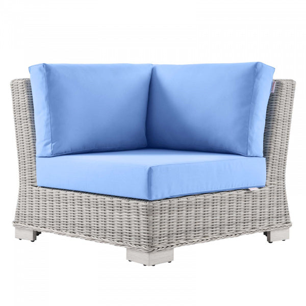 Conway Outdoor Patio Wicker Rattan Corner Chair | Polyester by Modway